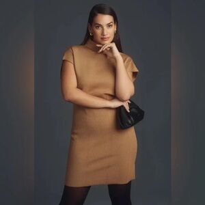 Anthropologie | By Anthropologie Mock-Neck Mini Dress Plus Size Cedar